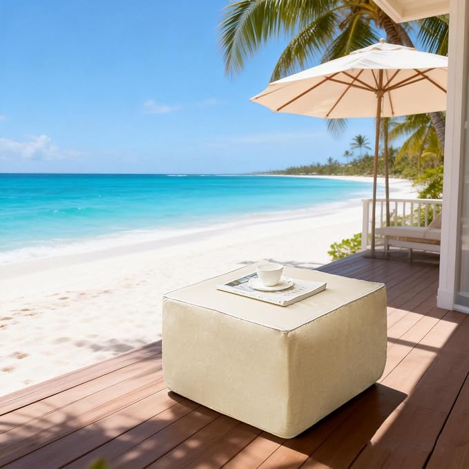 Outdoor Ottoman 20x20x14 Inches Outdoor Square Ottomans - Image 6