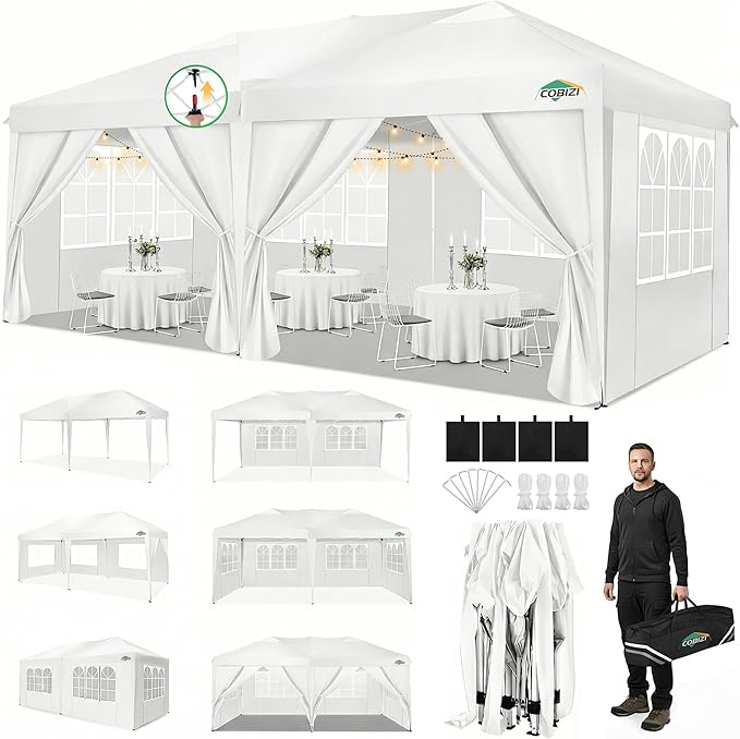 COBIZI 10x20 Pop Up Canopy Tent Commercial Instant Shelter by COBIZI