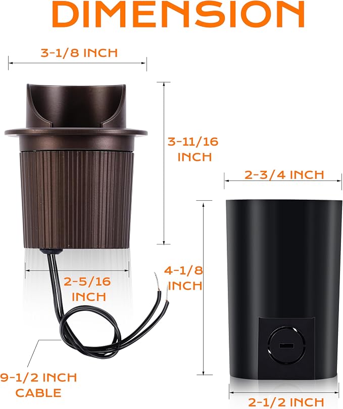 CLOUDY BAY 9W Well Lights Landscape LED In Ground Outdoor, Shielded Top - Image 8