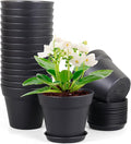 6 inch Nursery Pots, 16 Pack Plastic Plant Pots by Meowell