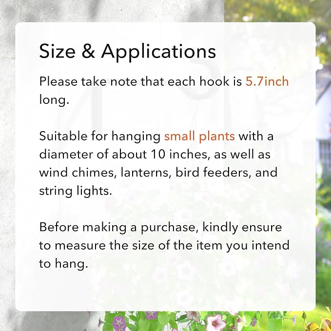 5.7 Inch 2 Pack Heavy Duty Outdoor Plant Hangers, Iron Hanging Plant Brackets - Image 5