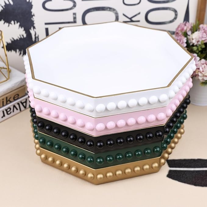 Navy Blue Octagonal Plastic Serving Tray - Image 2