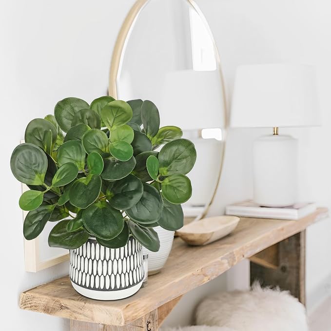 12" Artificial Plants Indoor Small Fake Plant in Ceramic Pot, Silk Plants - Image 4