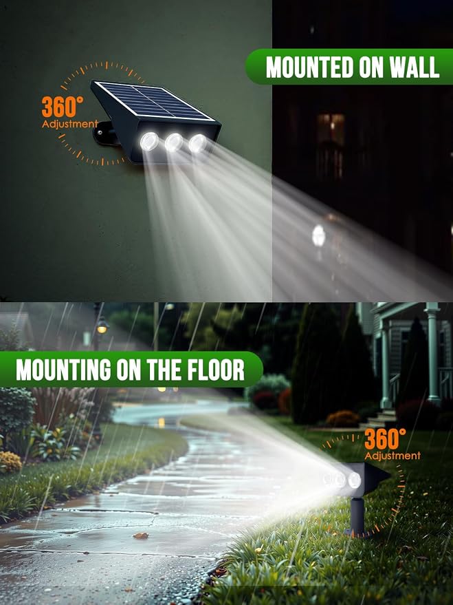 Solar spot Lights Outdoor IP65 Waterproof Solar spotlights 3 Lighting Modes - Image 5