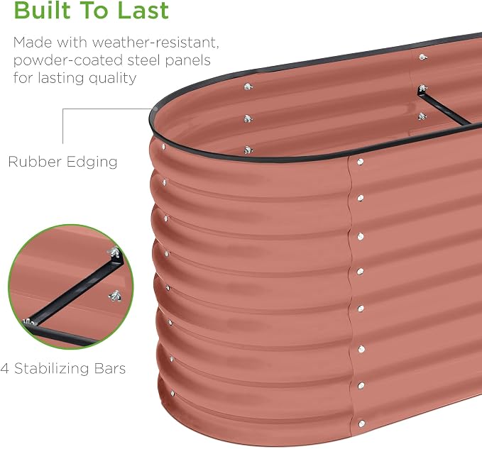 Best Choice Products 8x2x2ft Metal Raised Garden Bed, Oval Outdoor Deep Root - Image 5