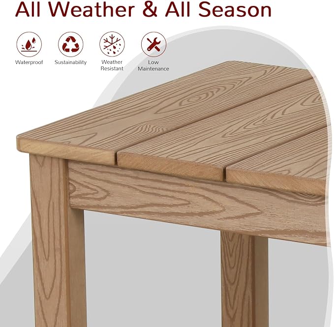 Stoog Outdoor Side Table, Weather Resistant 2-Tier Rectangle Patio End Table - Image 4