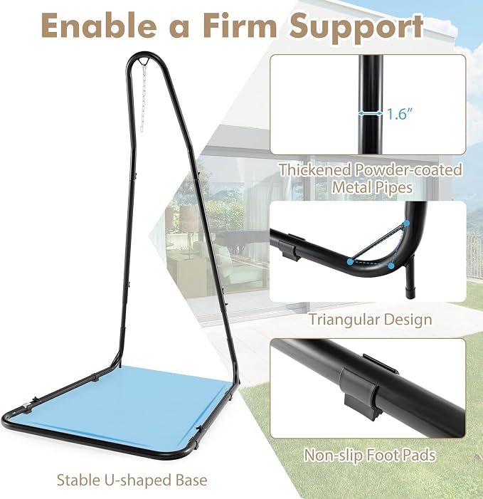 Giantex Hammock Stand for Outside, Heavy-Duty Metal Swing Stand - Image 4