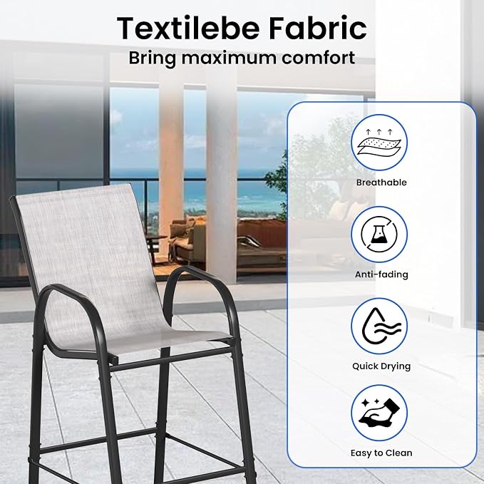 6-Piece Outdoor Bar Stool Set - Image 4