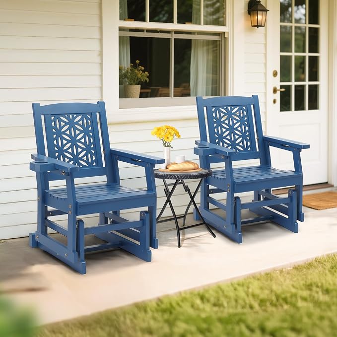 VINGLI Fir Wood Outdoor Glider - Image 2