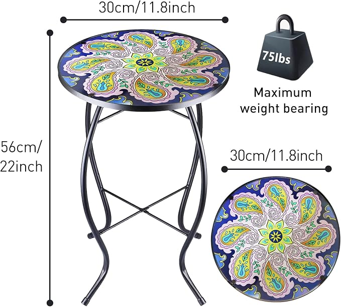 12 Inch Small Outdoor Side Table - Image 3