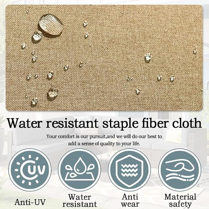 14Pcs Outdoor Cushion Covers Replacement Washable w/Zipper - Image 6