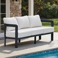 Outdoor Couch Aluminum Patio Furniture, 3-Seat All-Weather Metal Modern Patio by COMLAXFIELD