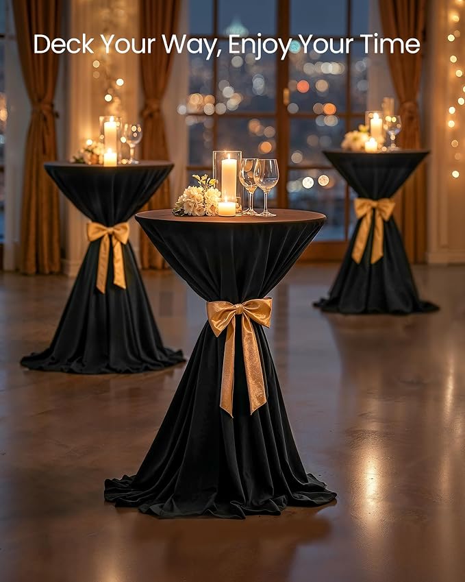 VASAGLE Bar Tables Set of 2, Round Cocktail High Top Pub Bistro Table - Image 6