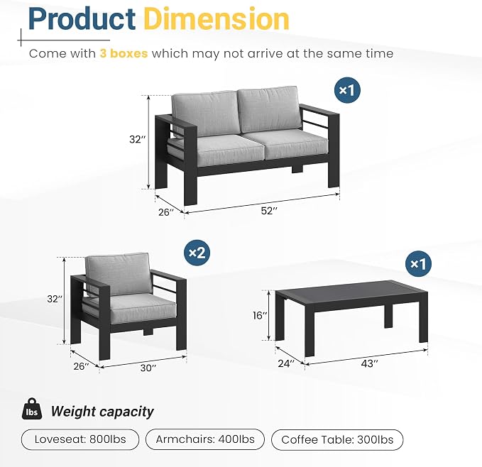 Solaste Aluminum Patio Furniture Set - Image 3