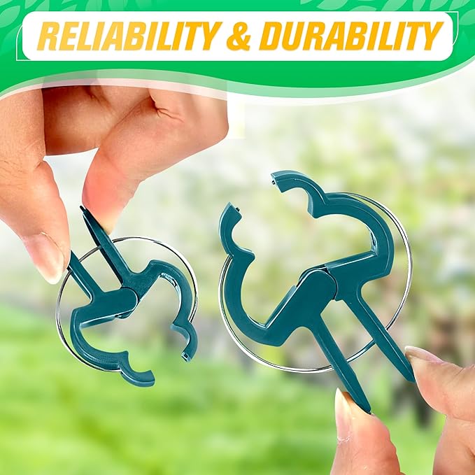 Tomato Plant Support Clips – 60 Pcs Reusable Plastic Garden Clips in 2 Sizes - Image 3