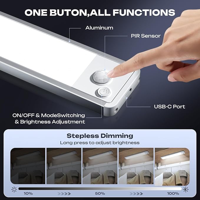 Under Cabinet Lighting Wireless LED Motion Sensor Magnetic Light 2200maAh - Image 4