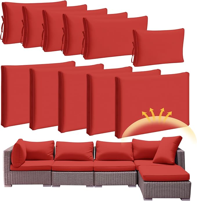 Patelai 11 Pcs Waterproof Patio Cushion Covers by Patelai