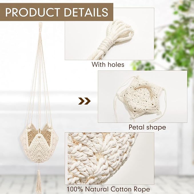 Shappy 2 Pack Jute Crochet Long Plant Hanger - Image 5