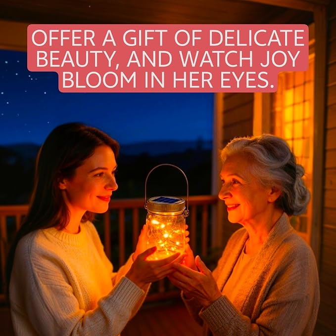 Cooo Gift for her him 6 Pack Solar Lanterns Outdoor Waterproof Upgraded Crystal - Image 2