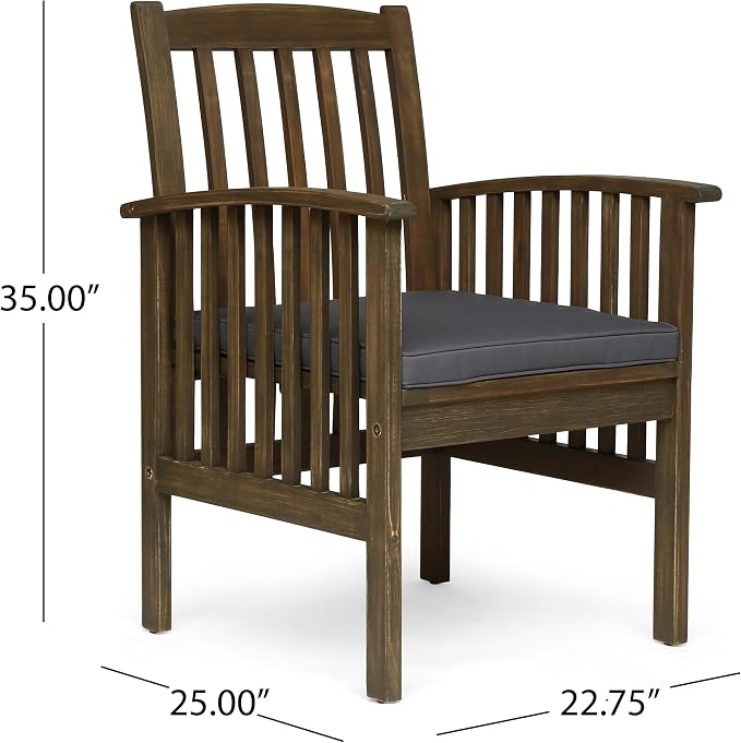 Christopher Knight Home Casa Outdoor Acacia Wood 5 Piece Dining Set - Image 5