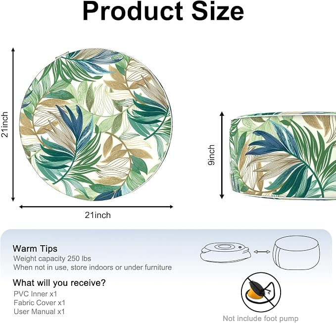 Inflatable Ottoman Stool D21 xH9 - Image 2