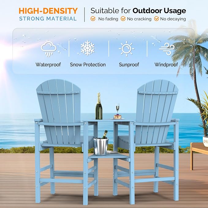 VINGLI Tall Adirondack Chairs Set of 2 - Image 5