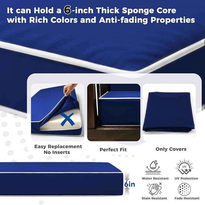 Outdoor Twin Porch Mattress Cover Waterproof, 6inch Outdoor Mattress Cover - Image 5