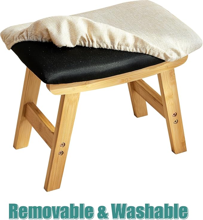 Foot Stools Ottoman, Small Soft Footrest Ottoman - Image 7