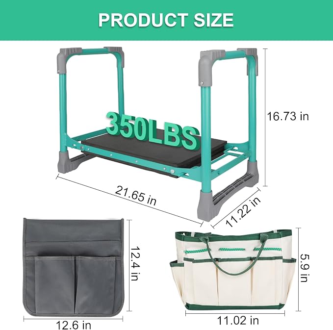 Garden Kneeler and Seat, 2-in-1 Foldable Garden Bench - Image 2