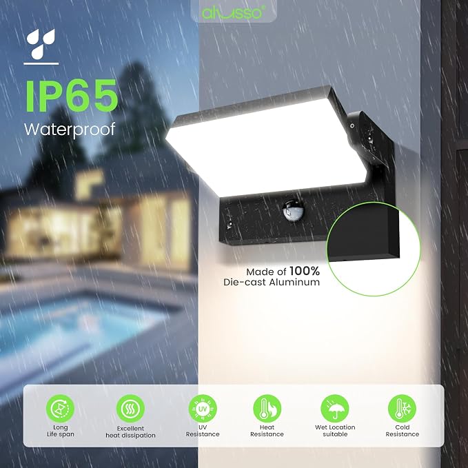 ALUSSO® 20W/40W/55W LED Outdoor Motion Sensor Wall Light, 3000K/4000K/6500K - Image 8