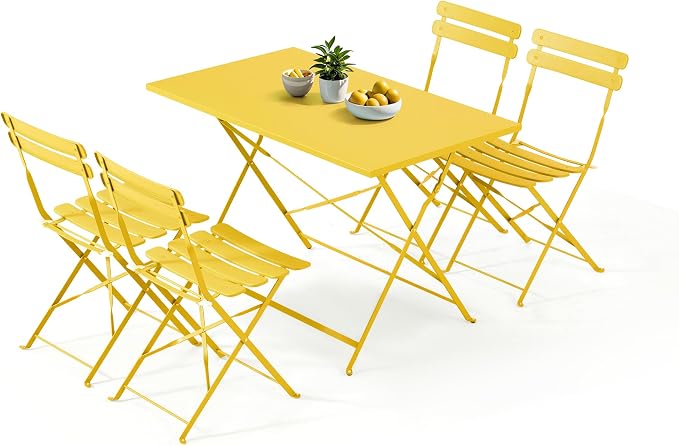 MELLCOM 5-Piece Foldable Patio Dining Set by MELLCOM