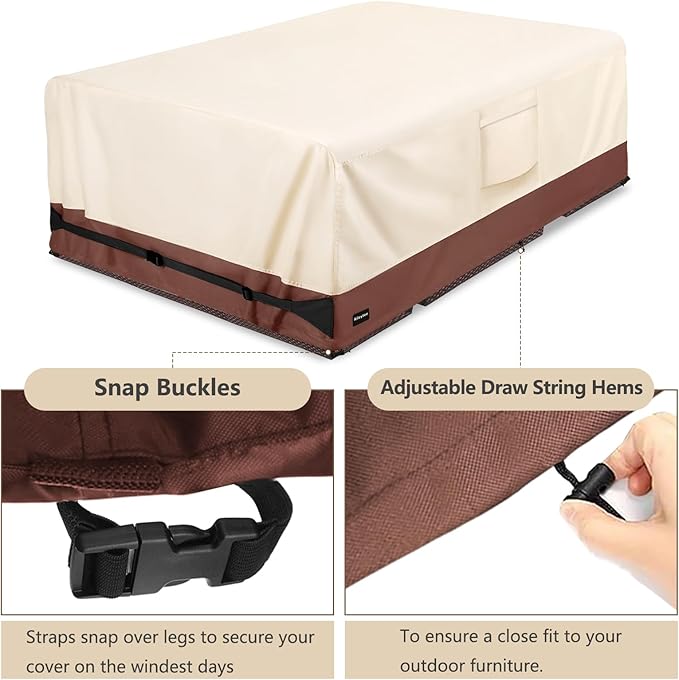 Rectangular Patio Furniture Covers, Upgraded 600D Heavy Duty Outdoor Furniture - Image 4