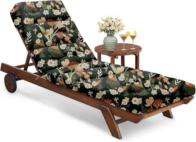 All Weather Chaise Lounge Cushions Outdoor Lounge Chair Cushion, Waterproof by Tycdiose