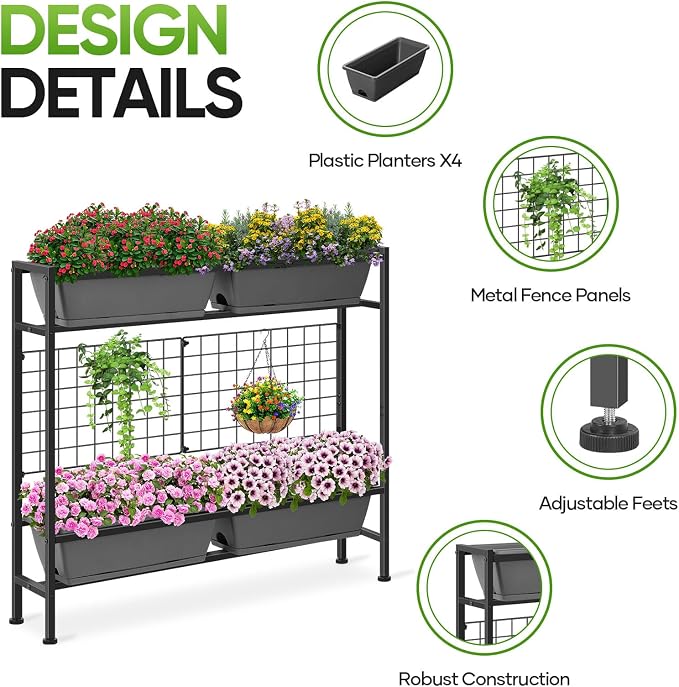 CADUKE Raised Planter Box, Plastic Raised Garden Bed - Image 4
