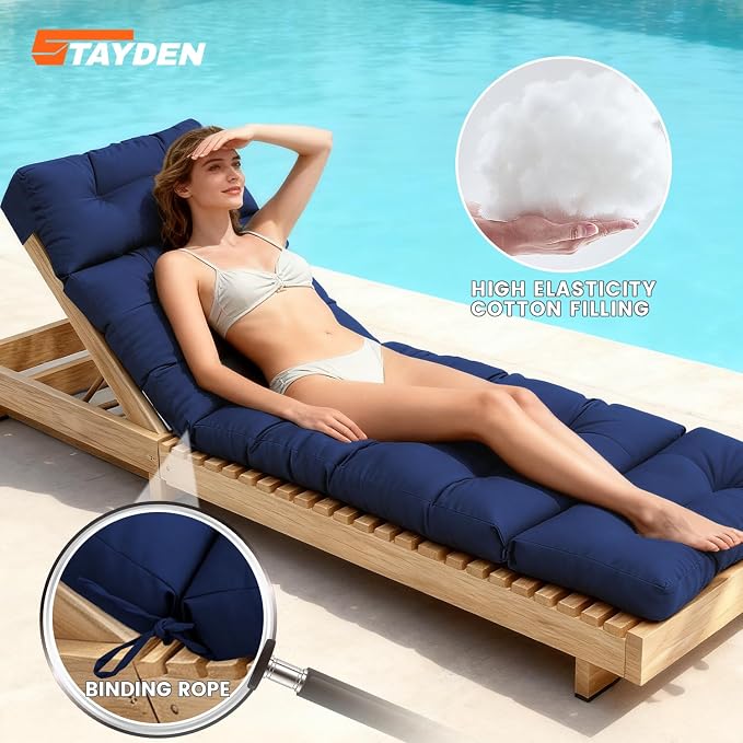 Outdoor Lounge Chair Cushions, Chaise Lounge Chair Cushions Replacement - Image 3