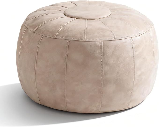 Thgonwid Unstuffed Moroccan Storage Pouf Foot Stool Ottoman Seat Handmade Faux by Thgonwid