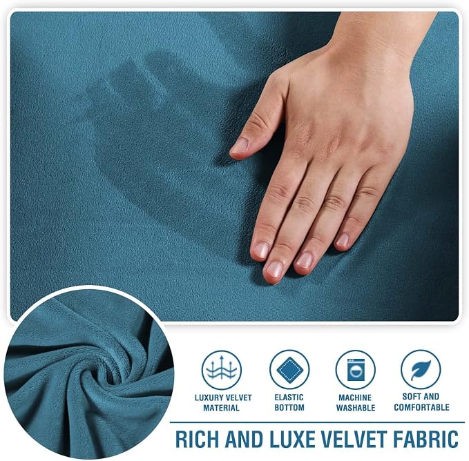 H.VERSAILTEX Chaise Lounge Cover Indoor Velvet Chaise Slipcover High Stretch - Image 3