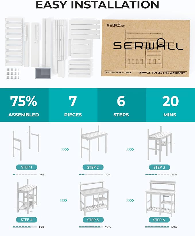 SERWALL Outdoor Potting Bench - Image 5