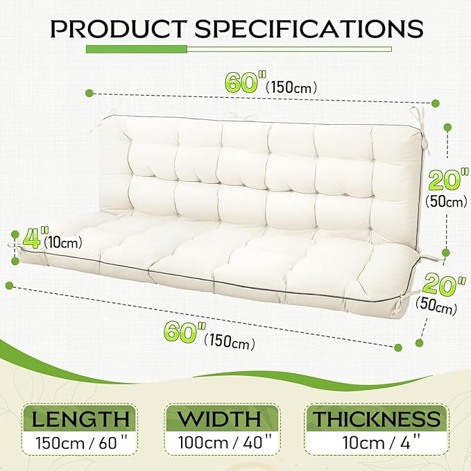 AS AWESLING 60×40 INCH Oxford Fabric Swing Cushions - Image 7