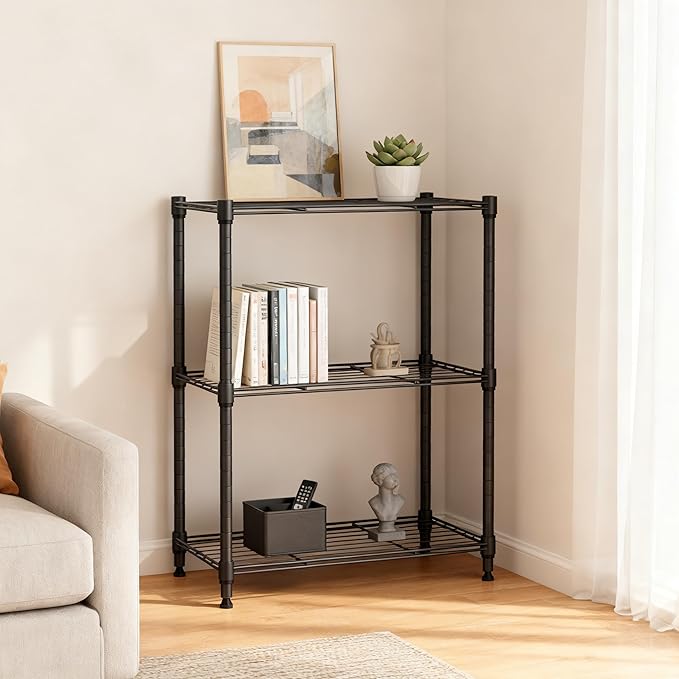 450 lbs Steel Storage Shelving 3-Tier Utility Shelving Unit Steel Organizer - Image 4