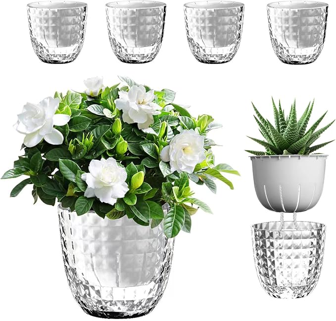 Self Watering Pots for Indoor Plants, Flower Pots, Self Watering Plant Pot-6pcs by Etvski