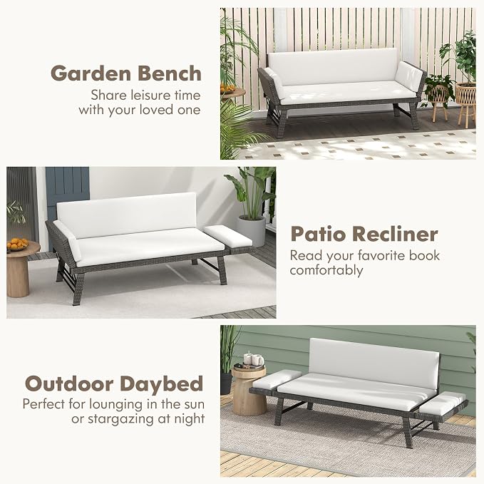 Tangkula Outdoor Convertible Sofa Daybed - Image 6