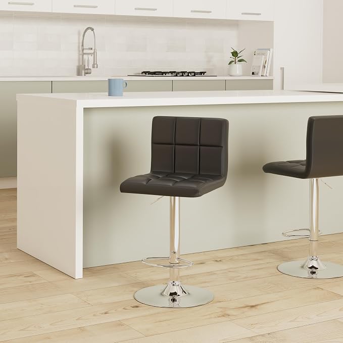 Leopard Bar Stools, Modern PU Leather Adjustable Swivel Bar Stool - Image 2