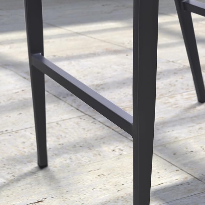 PURPLE LEAF Counter Height Bar Stool Set of 2 Modern Aluminum Rattan Wicker - Image 8