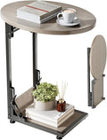 Elbourn Folding Side Table End Couch Tables, Metal Frame C-Shaped TV Stand by Elbourn
