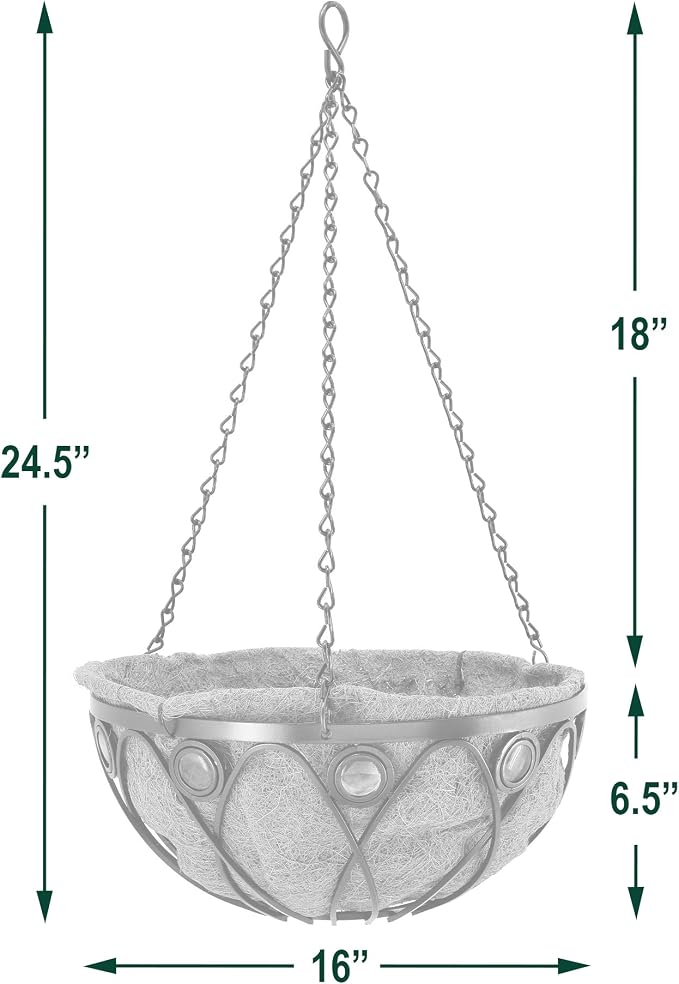 Arcadia CB02 Emerald Series Round Hanging Basket Planters - Image 4