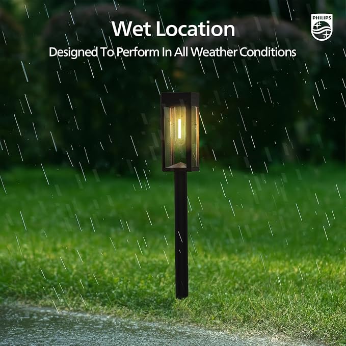 Philips 8 Packs Solar Pathway Lights Outdoor, Glass Metal Led Garden Landscape - Image 8