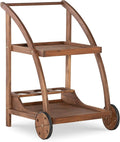 Linon Chandler Acorn Finished Acacia Wood Outdoor Bar Trolley by Linon
