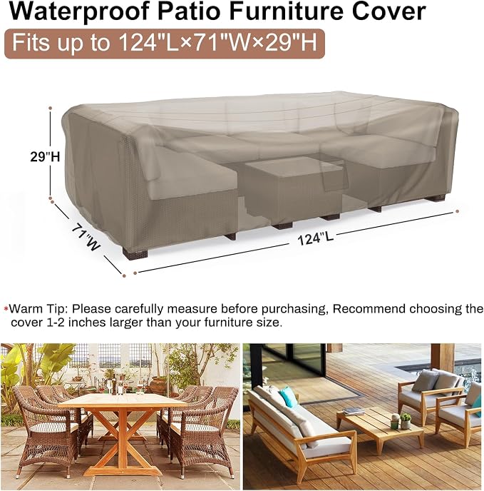 Mrrihand Heavy Duty Patio Furniture Covers, Outdoor Furniture Covers Waterproof - Image 2
