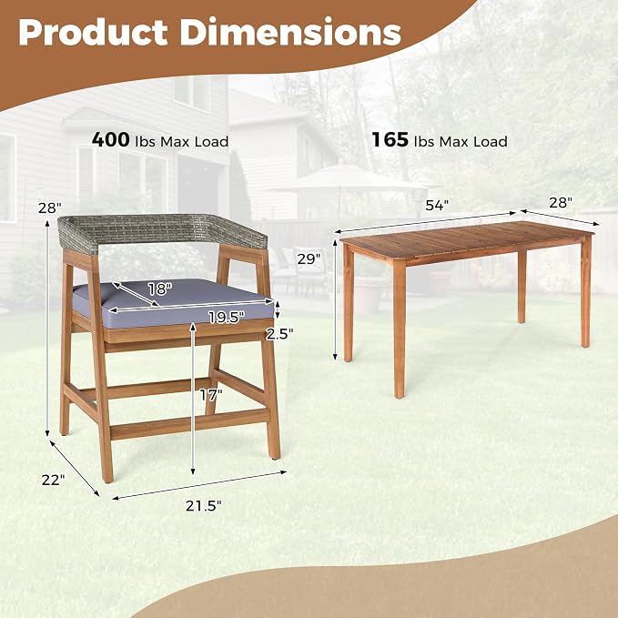 Tangkula 5 Piece Patio Dining Set - Image 9